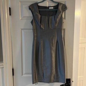 Calvin Klein textured grey cocktail dress
